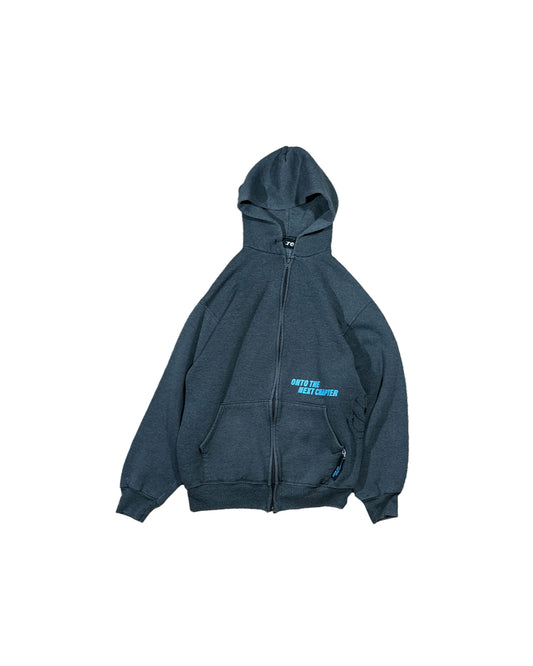 Blue Spider Lily - Vintage Russel Gray Zip-up Hoodie (1 of 1)