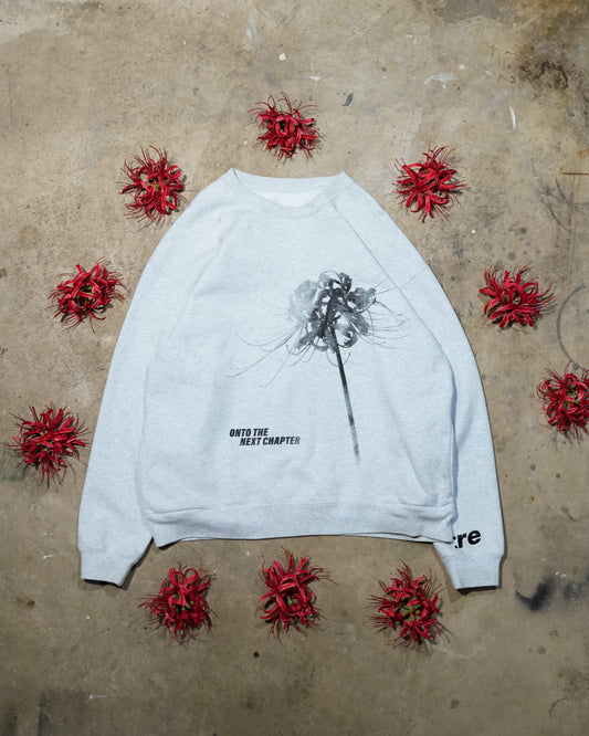 Faded Haltone Spider Lily - Heather Grey Crewneck (1 of 1)