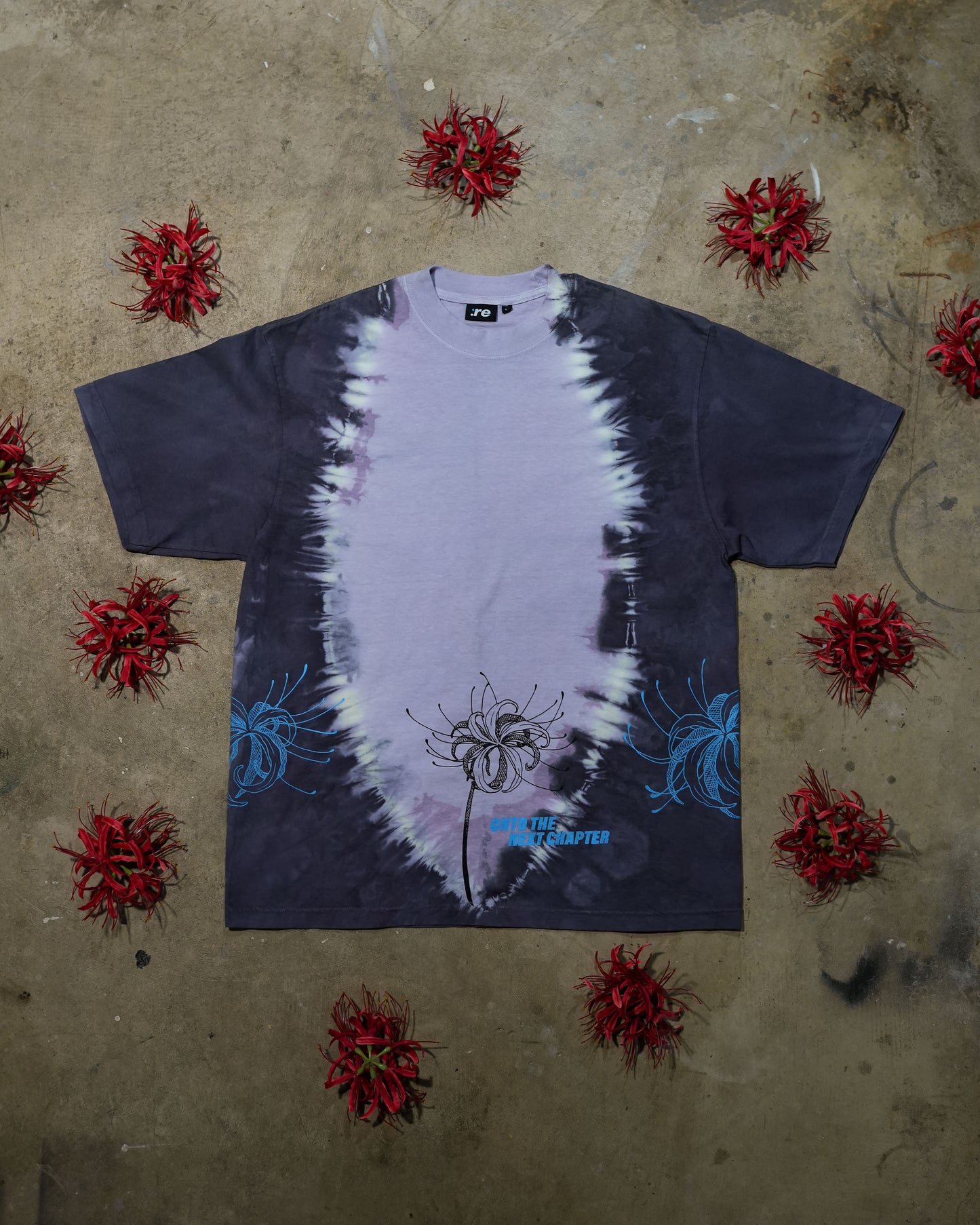 Garden of re Blue - White and Black Tye-Dye T-Shirt (1 of 1)