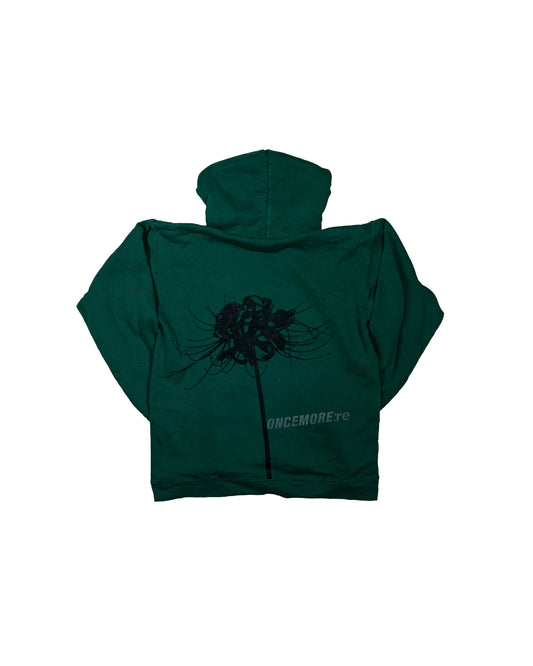 Halftone Spider Lily - Vintage Forest Green Hanes Hoodie (1 of 1)