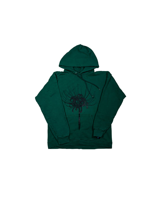 Halftone Spider Lily - Vintage Forest Green Hanes Hoodie (1 of 1)