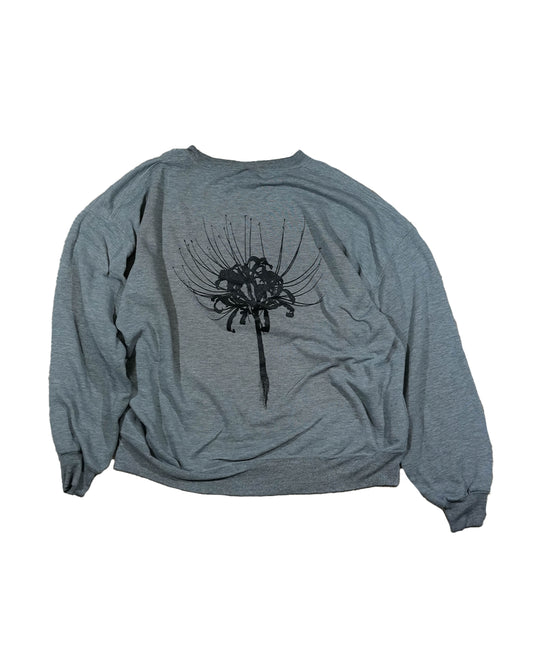 Halftone Spider Lily - Vintage Russell Gray Sweatshirt (1 of 1)