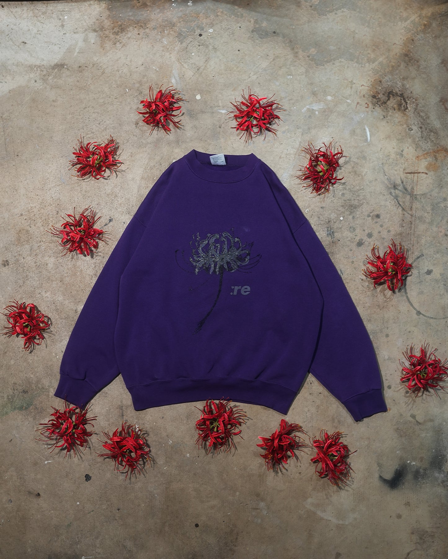 Reflective Spider Lily - Vintage Purple Tultex Sweatshirt (1 of 1)