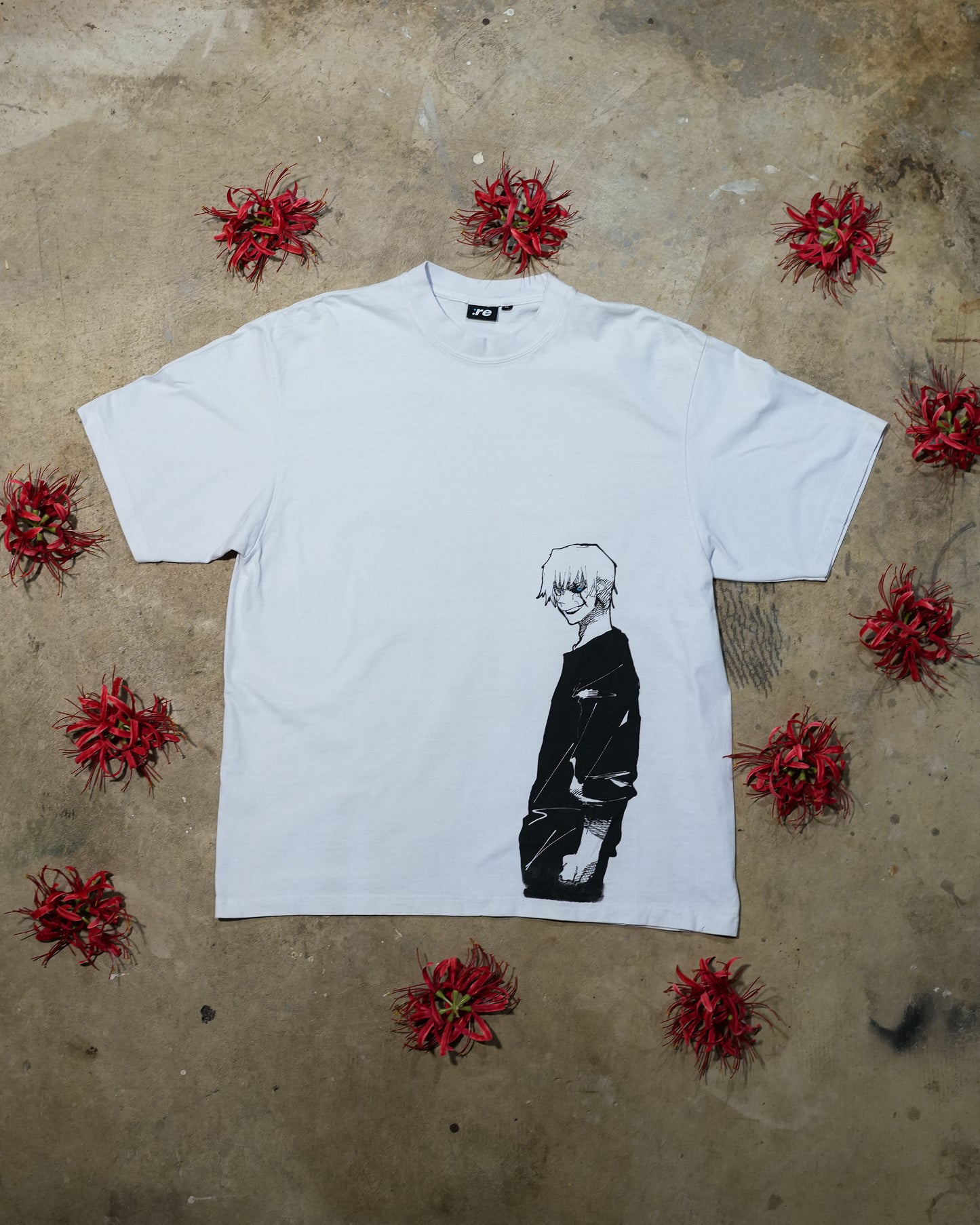 Saisei - White Drop Shoulder T-shirt (1 of 1)