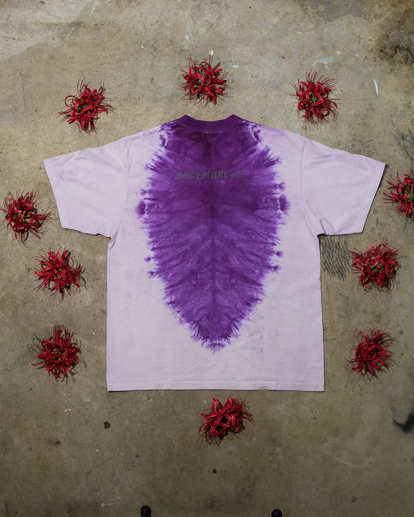 Spider Lily - Custom Cream-Purple Dyed T-shirt (1 of 1)