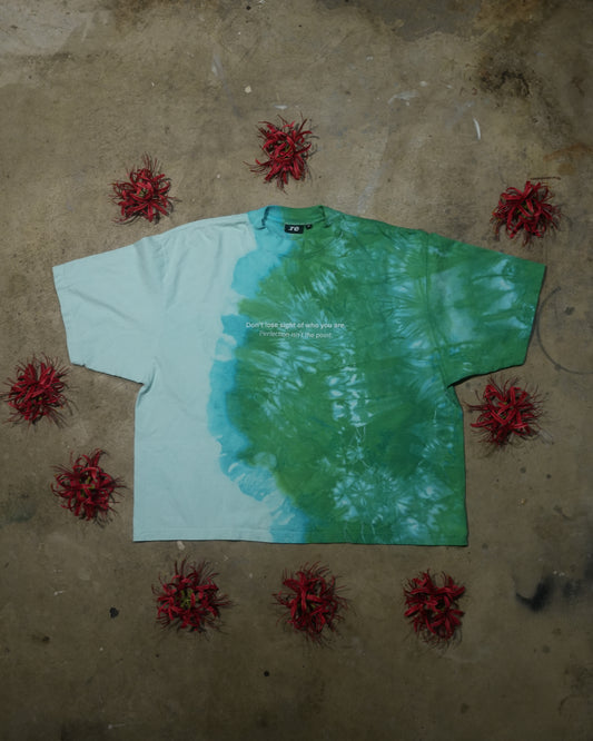 Tunnel Vision - Green Tye Dye Drop Shoulder T-Shirt (1 of 1)